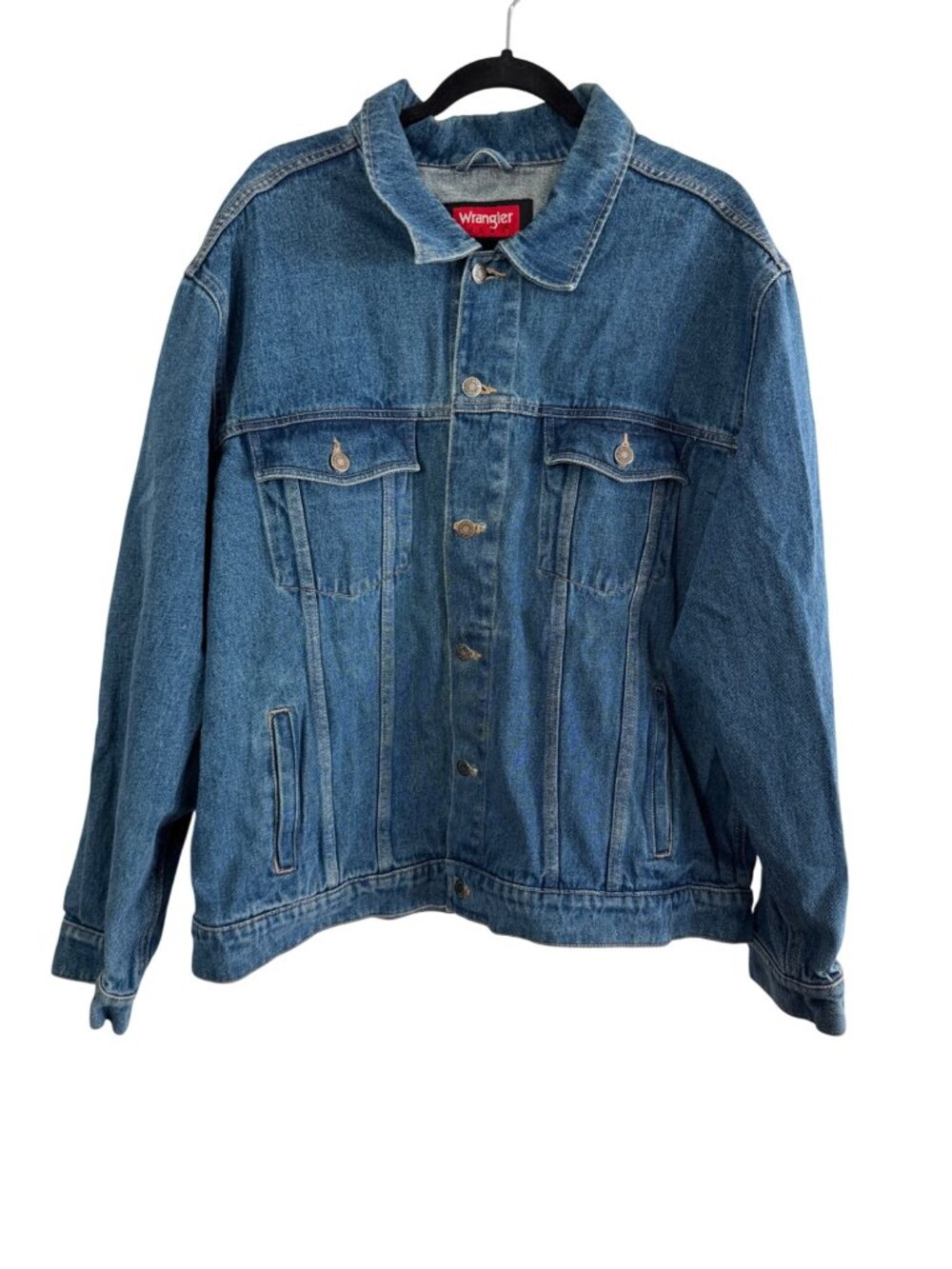 Vintage Wrangler Hero Mens 2XL Denim Jacket Blue Button Down Classic Style